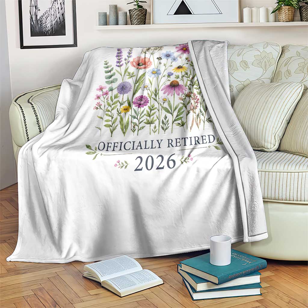 Officially Retired 2026 Wildflowers Botanical Floral Graphic Throw Blanket