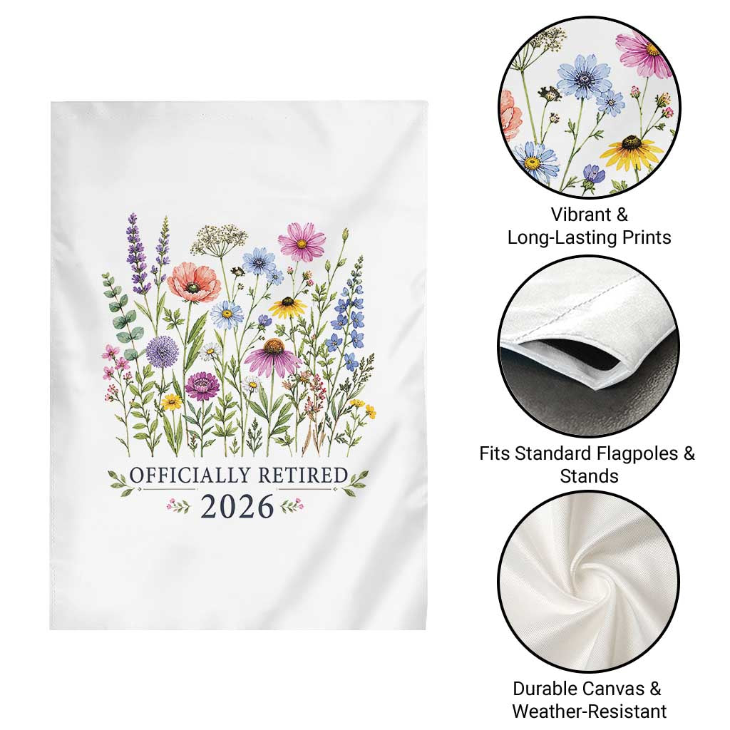 Officially Retired 2026 Wildflowers Botanical Floral Graphic Garden Flag