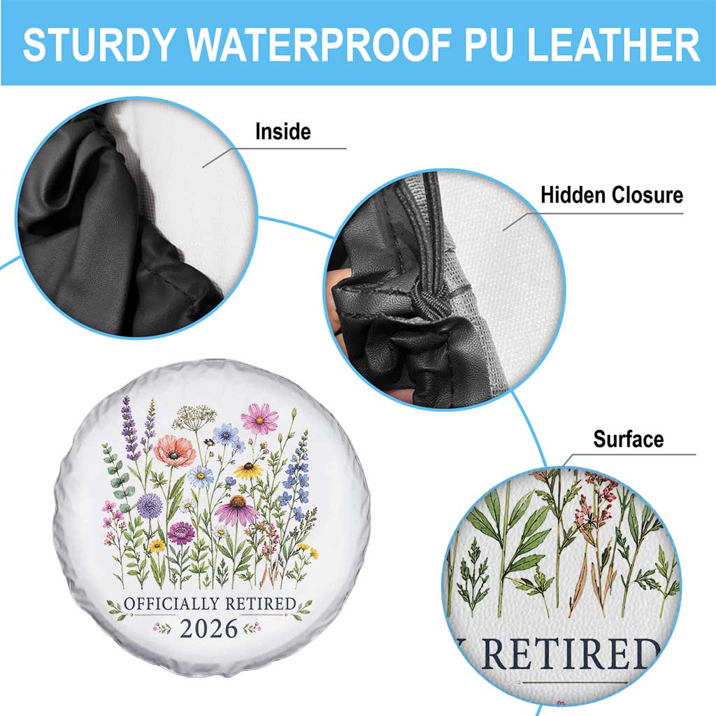Officially Retired 2026 Wildflowers Botanical Floral Graphic Spare Tire Cover