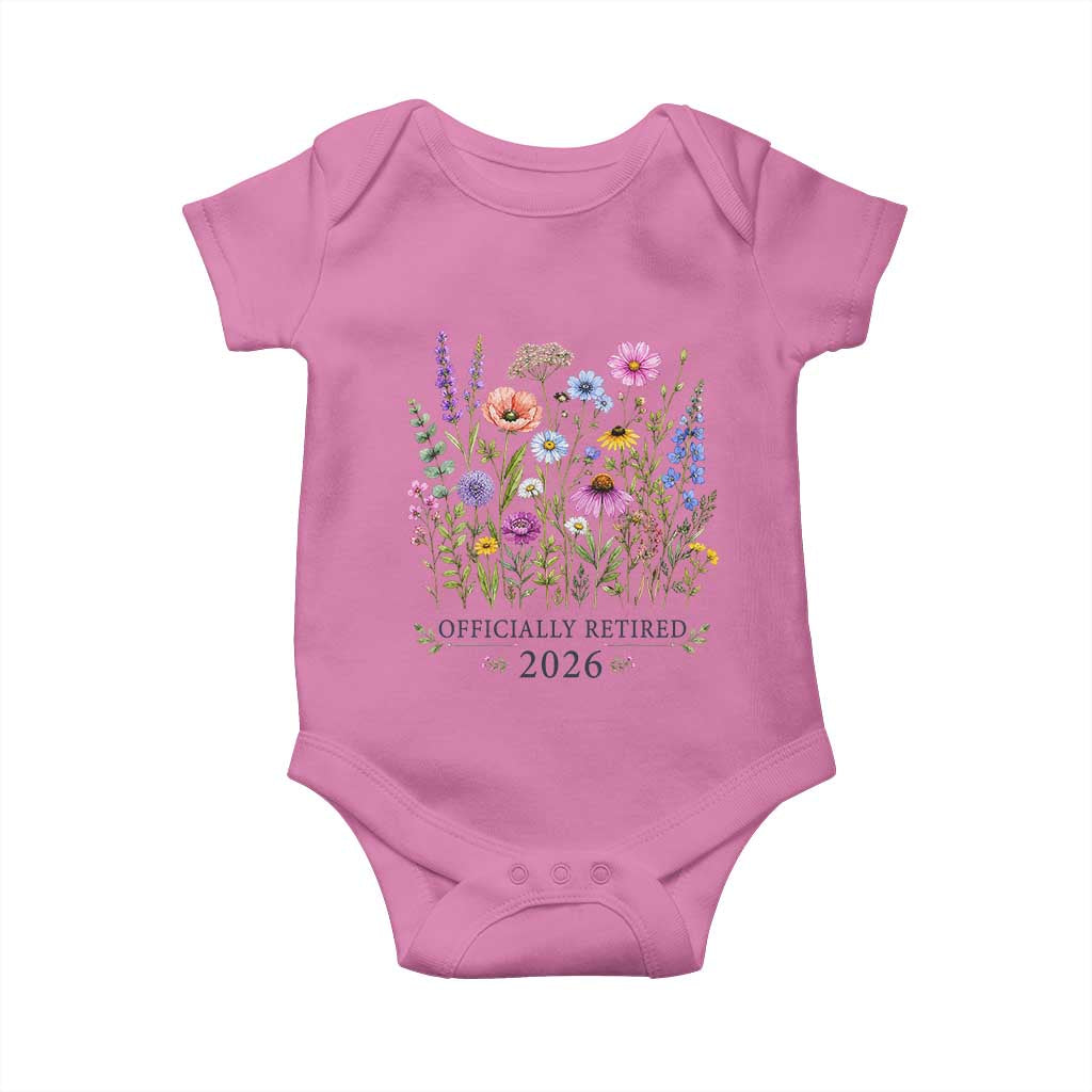 Officially Retired 2026 Wildflowers Botanical Floral Graphic Baby Onesie