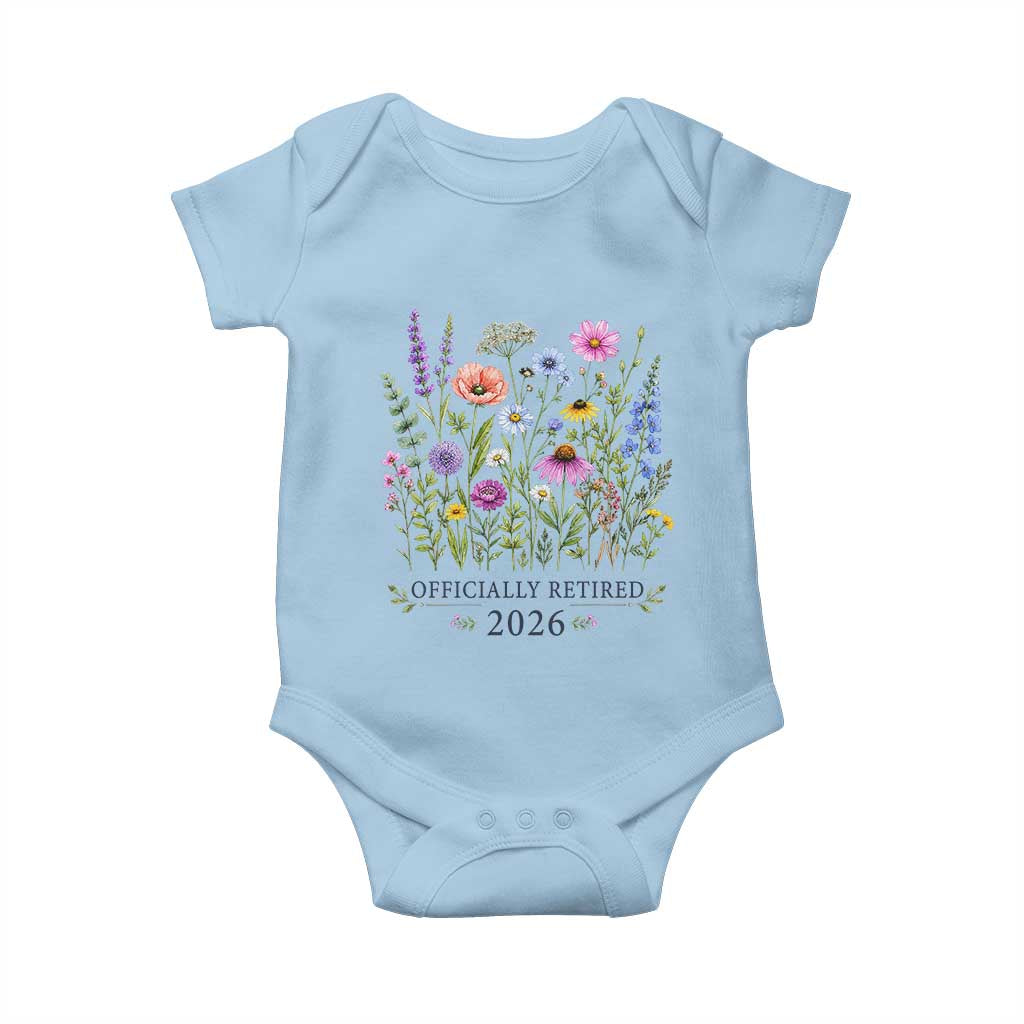 Officially Retired 2026 Wildflowers Botanical Floral Graphic Baby Onesie