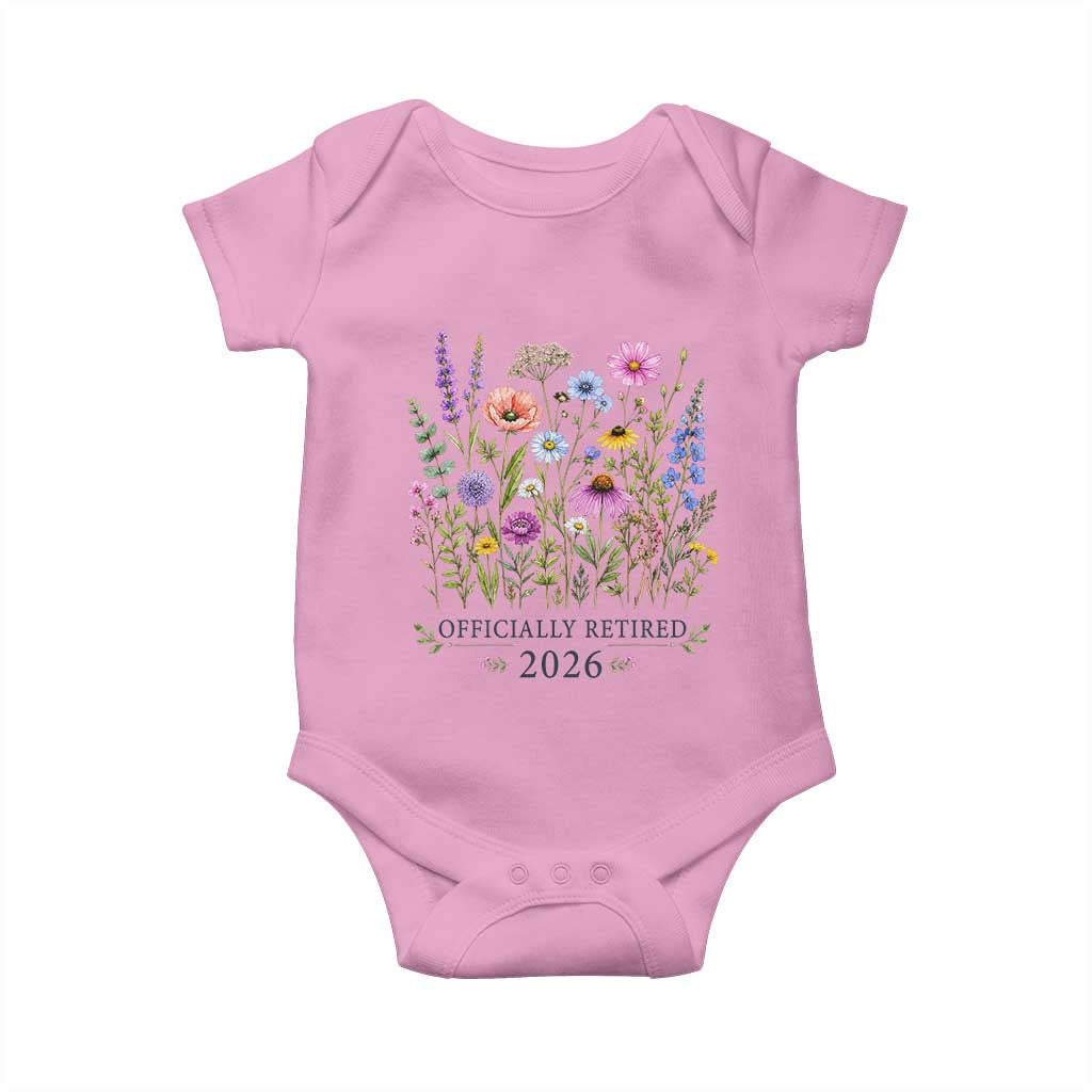 Officially Retired 2026 Wildflowers Botanical Floral Graphic Baby Onesie