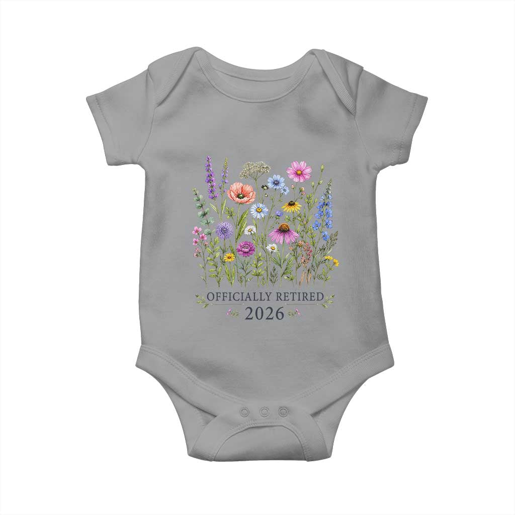 Officially Retired 2026 Wildflowers Botanical Floral Graphic Baby Onesie
