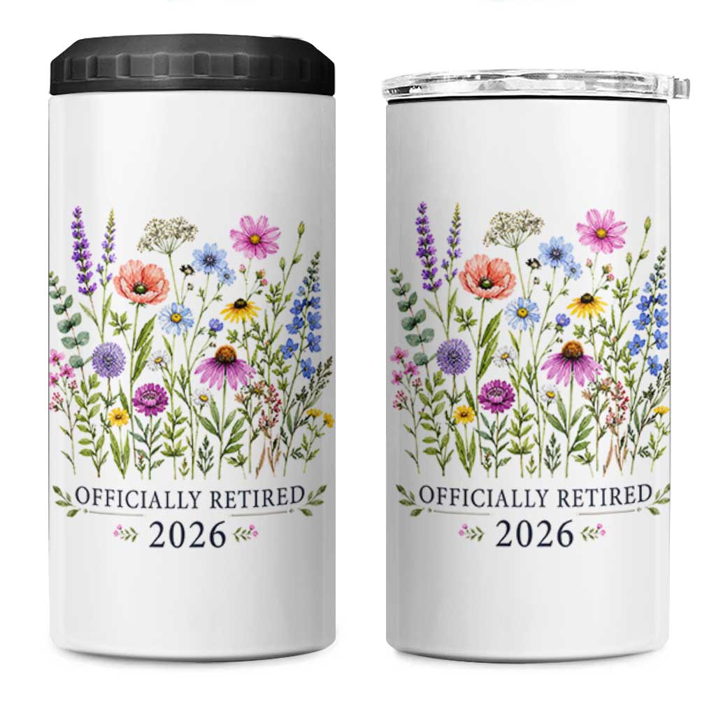 Officially Retired 2026 Wildflowers Botanical Floral Graphic 4 in 1 Can Cooler Tumbler