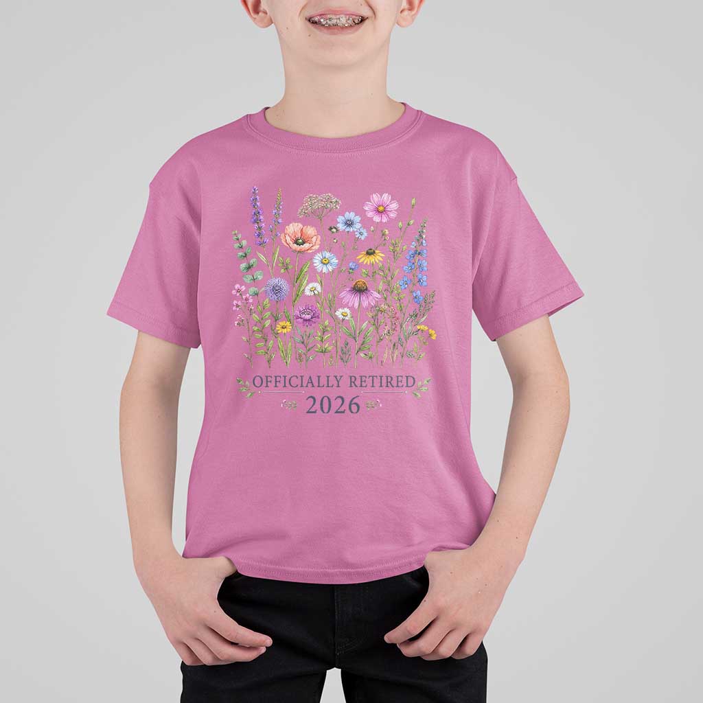Officially Retired 2026 Wildflowers Botanical Floral Graphic T Shirt For Kid