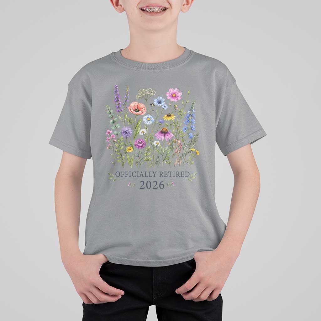 Officially Retired 2026 Wildflowers Botanical Floral Graphic T Shirt For Kid