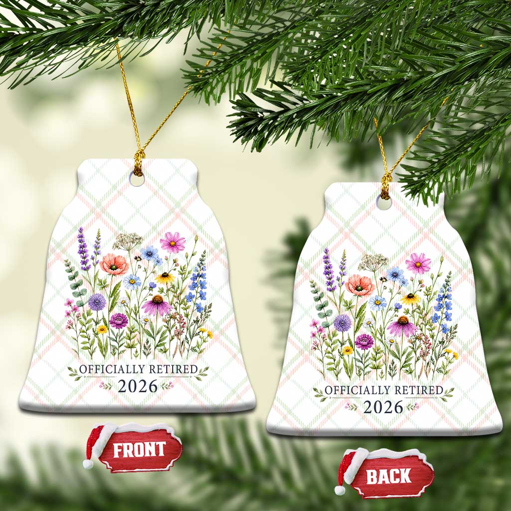 Officially Retired 2026 Wildflowers Botanical Floral Graphic Ceramic Ornament