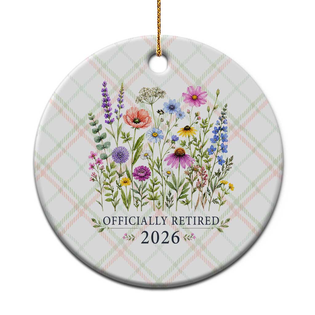 Officially Retired 2026 Wildflowers Botanical Floral Graphic Ceramic Ornament