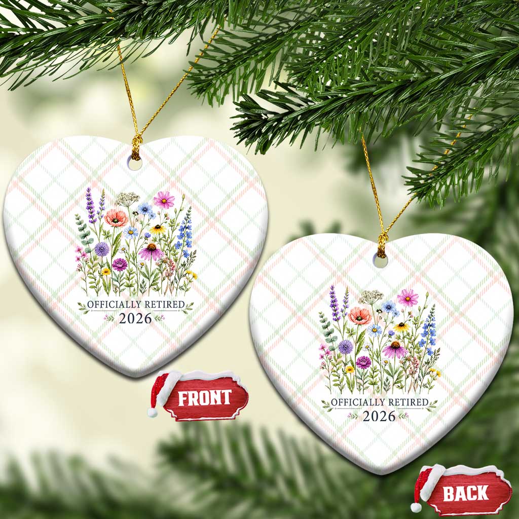 Officially Retired 2026 Wildflowers Botanical Floral Graphic Ceramic Ornament