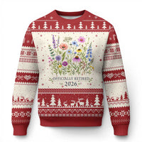 Officially Retired 2026 Wildflowers Botanical Floral Graphic Ugly Christmas Sweater