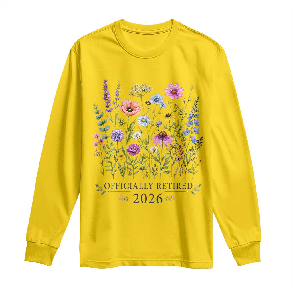 Officially Retired 2026 Wildflowers Botanical Floral Graphic Long Sleeve Shirt