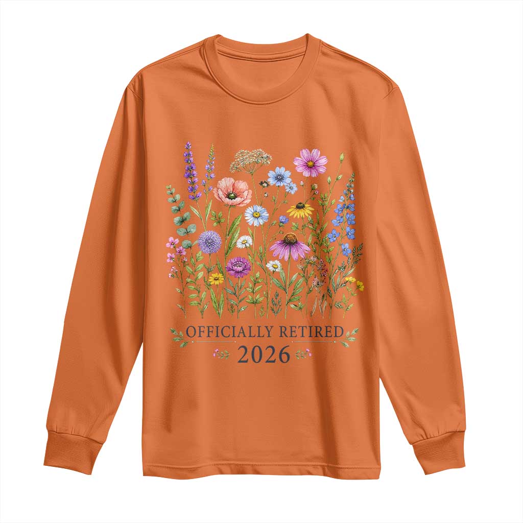 Officially Retired 2026 Wildflowers Botanical Floral Graphic Long Sleeve Shirt
