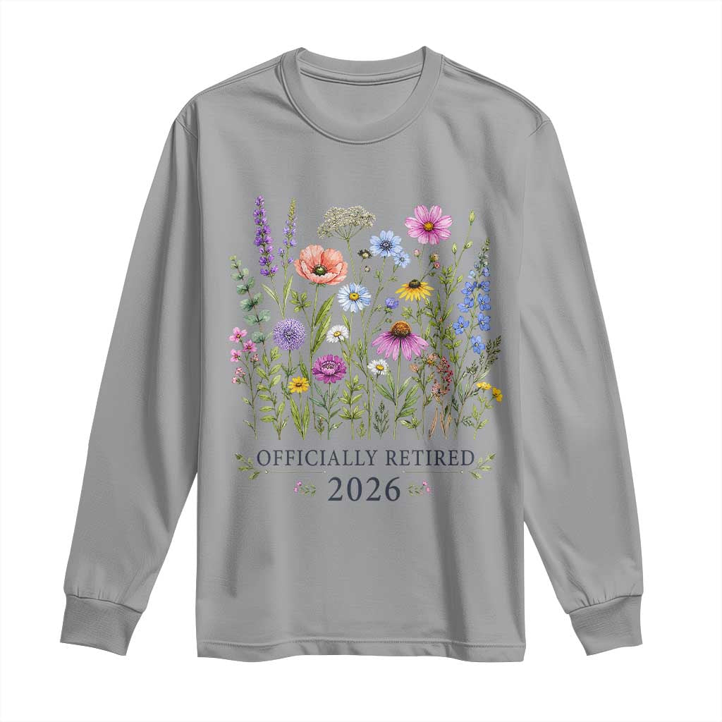 Officially Retired 2026 Wildflowers Botanical Floral Graphic Long Sleeve Shirt