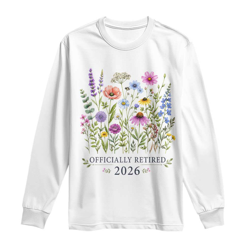 Officially Retired 2026 Wildflowers Botanical Floral Graphic Long Sleeve Shirt