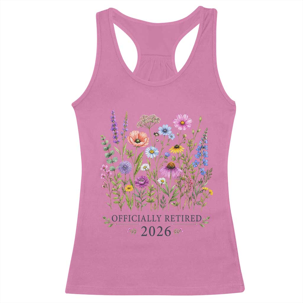 Officially Retired 2026 Wildflowers Botanical Floral Graphic Racerback Tank Top