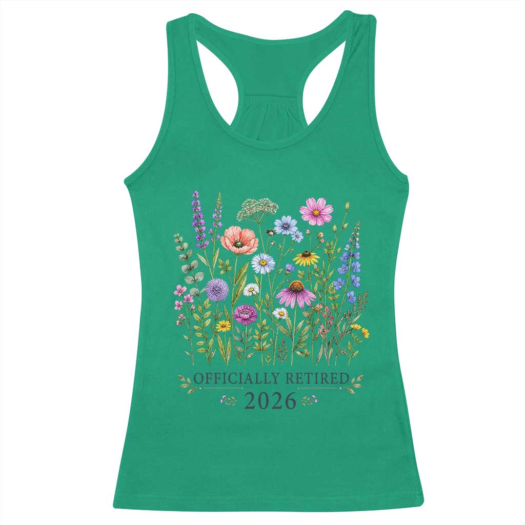 Officially Retired 2026 Wildflowers Botanical Floral Graphic Racerback Tank Top