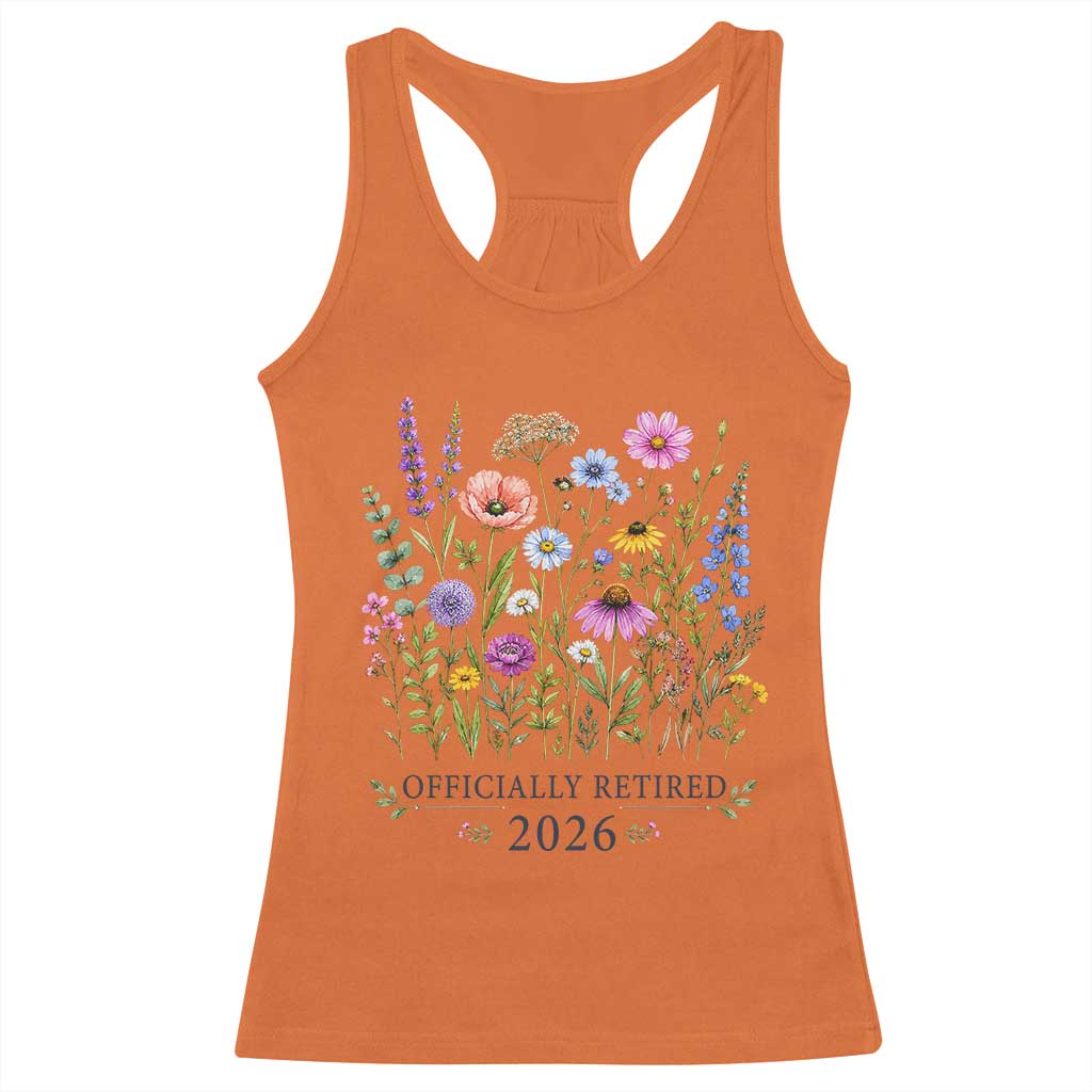 Officially Retired 2026 Wildflowers Botanical Floral Graphic Racerback Tank Top