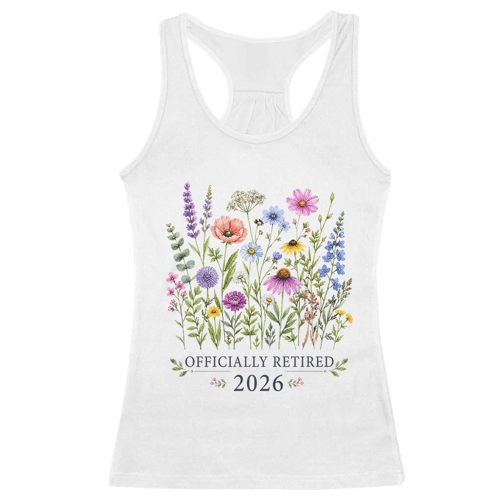 Officially Retired 2026 Wildflowers Botanical Floral Graphic Racerback Tank Top
