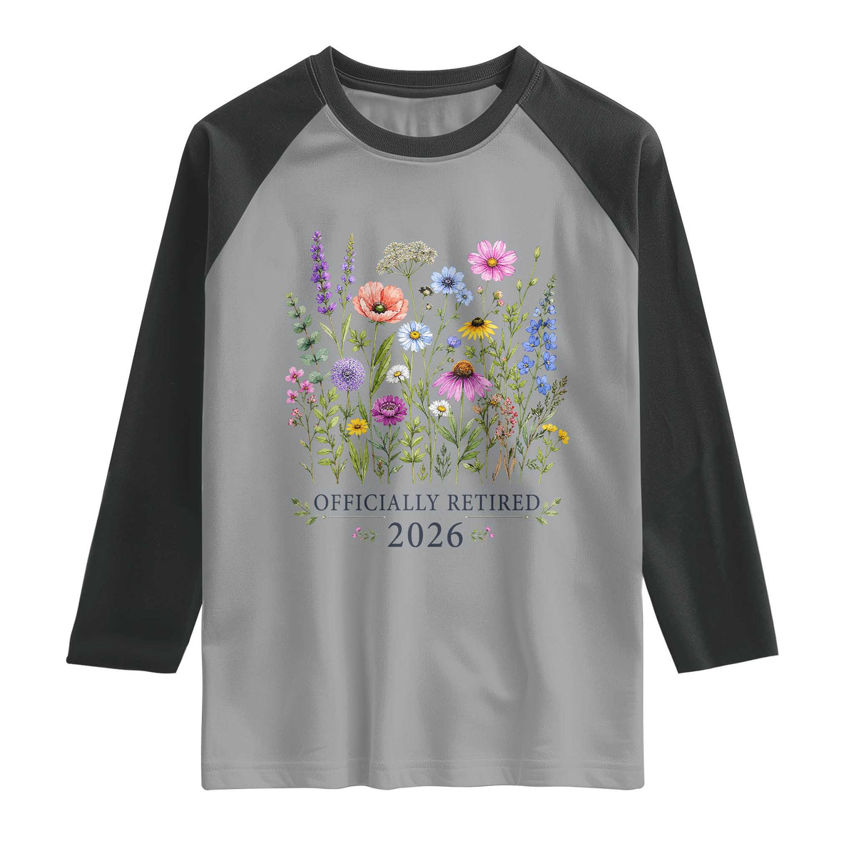 Officially Retired 2026 Wildflowers Botanical Floral Graphic Raglan Shirt