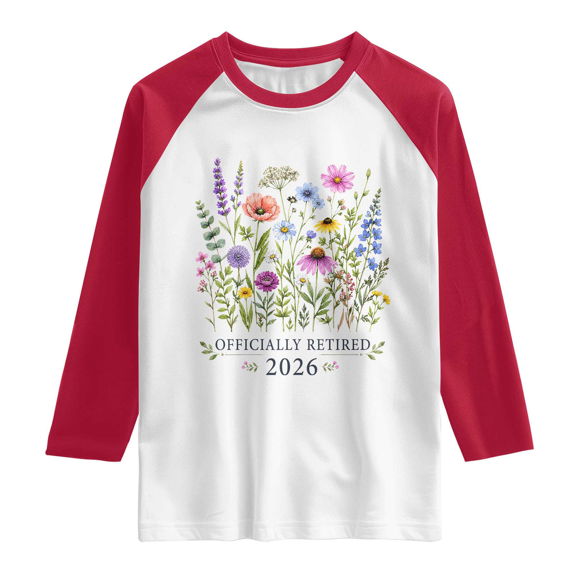Officially Retired 2026 Wildflowers Botanical Floral Graphic Raglan Shirt