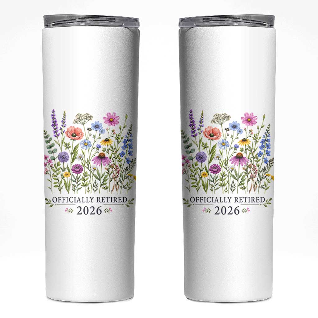 Officially Retired 2026 Wildflowers Botanical Floral Graphic Skinny Tumbler