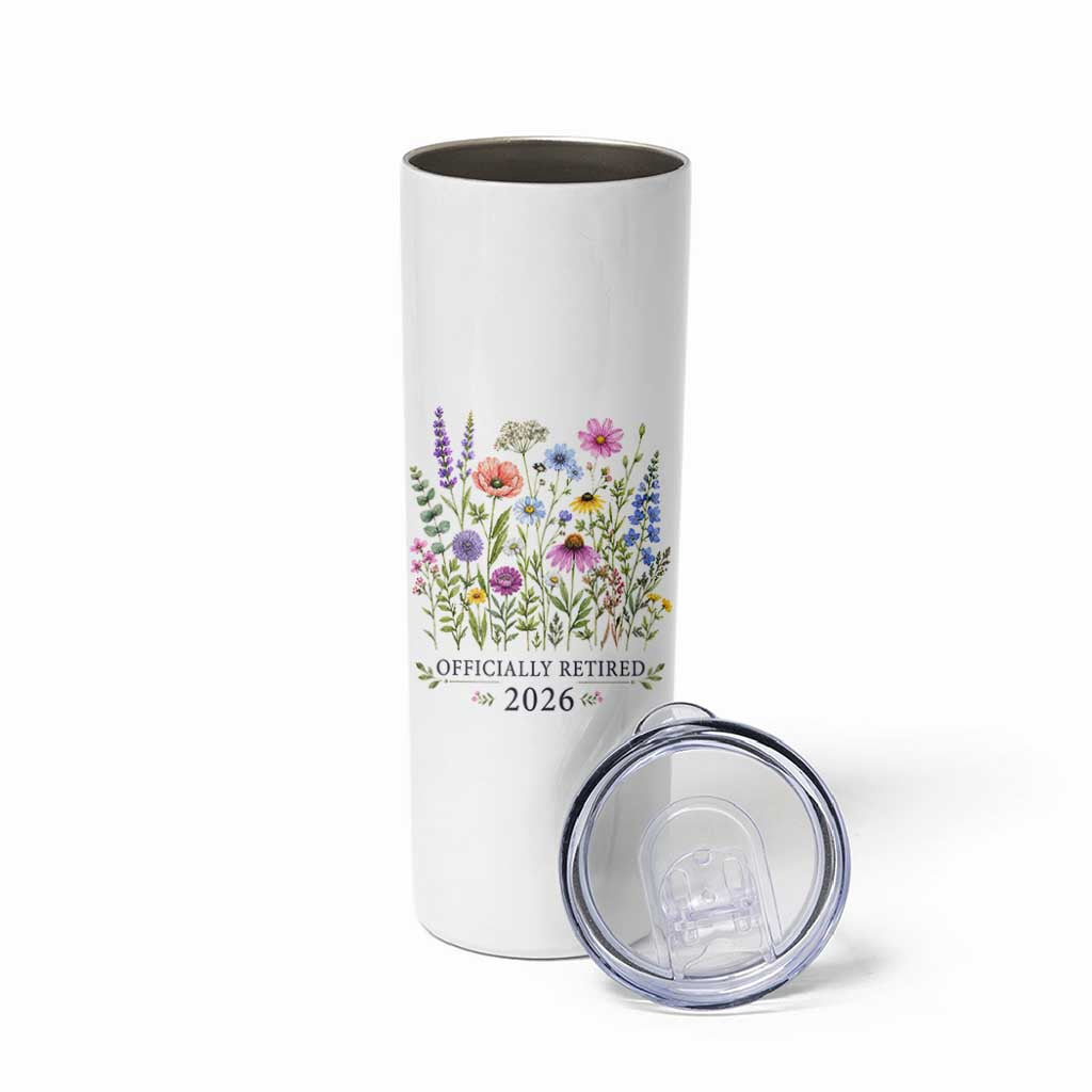 Officially Retired 2026 Wildflowers Botanical Floral Graphic Skinny Tumbler