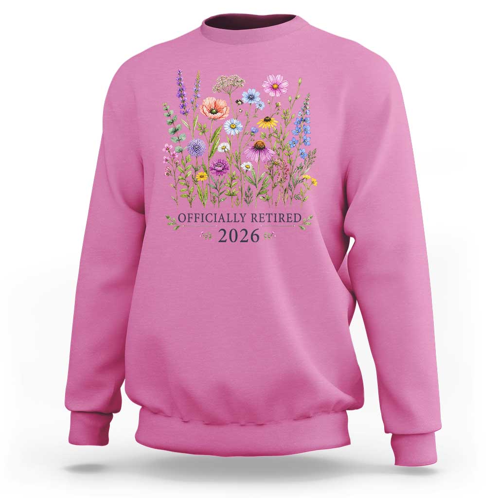 Officially Retired 2026 Wildflowers Botanical Floral Graphic Sweatshirt