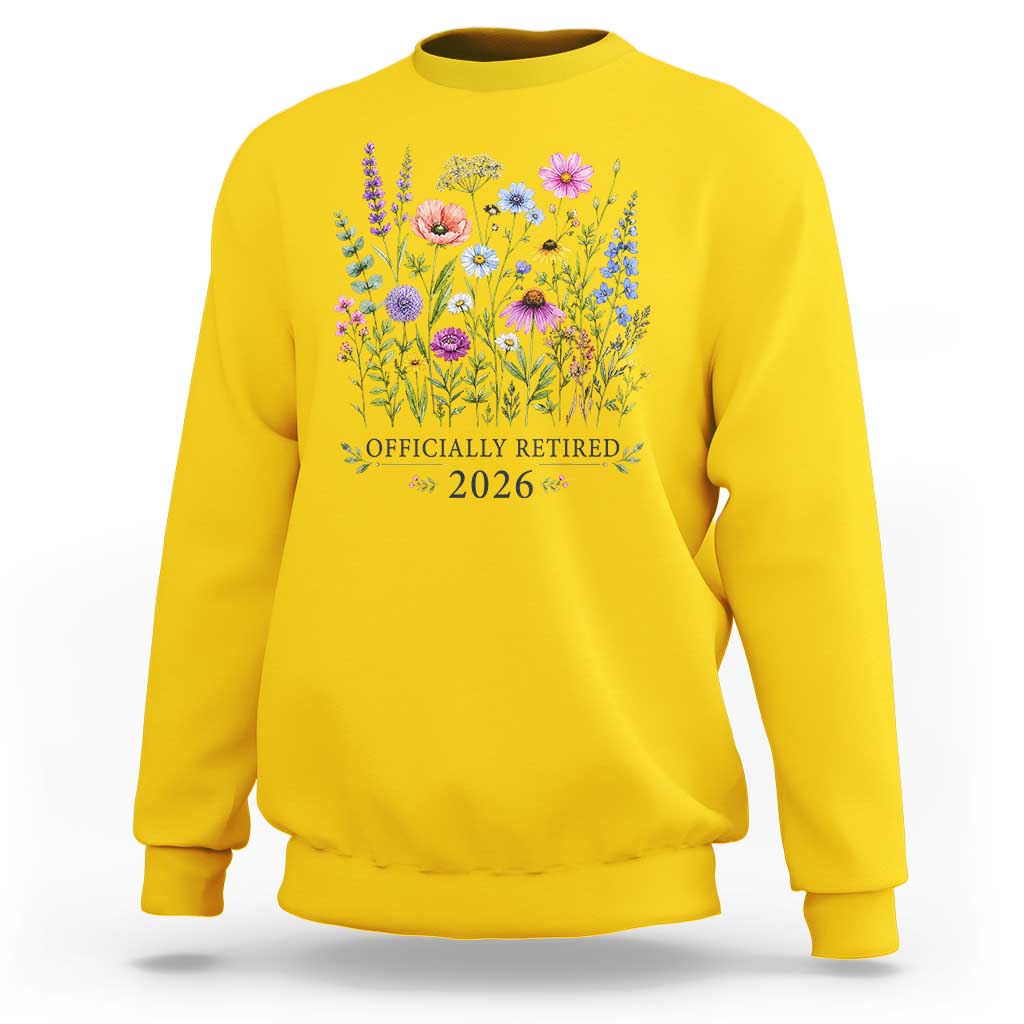 Officially Retired 2026 Wildflowers Botanical Floral Graphic Sweatshirt