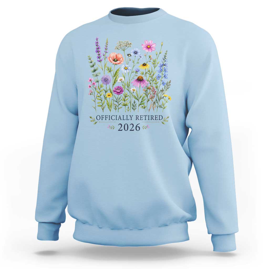 Officially Retired 2026 Wildflowers Botanical Floral Graphic Sweatshirt