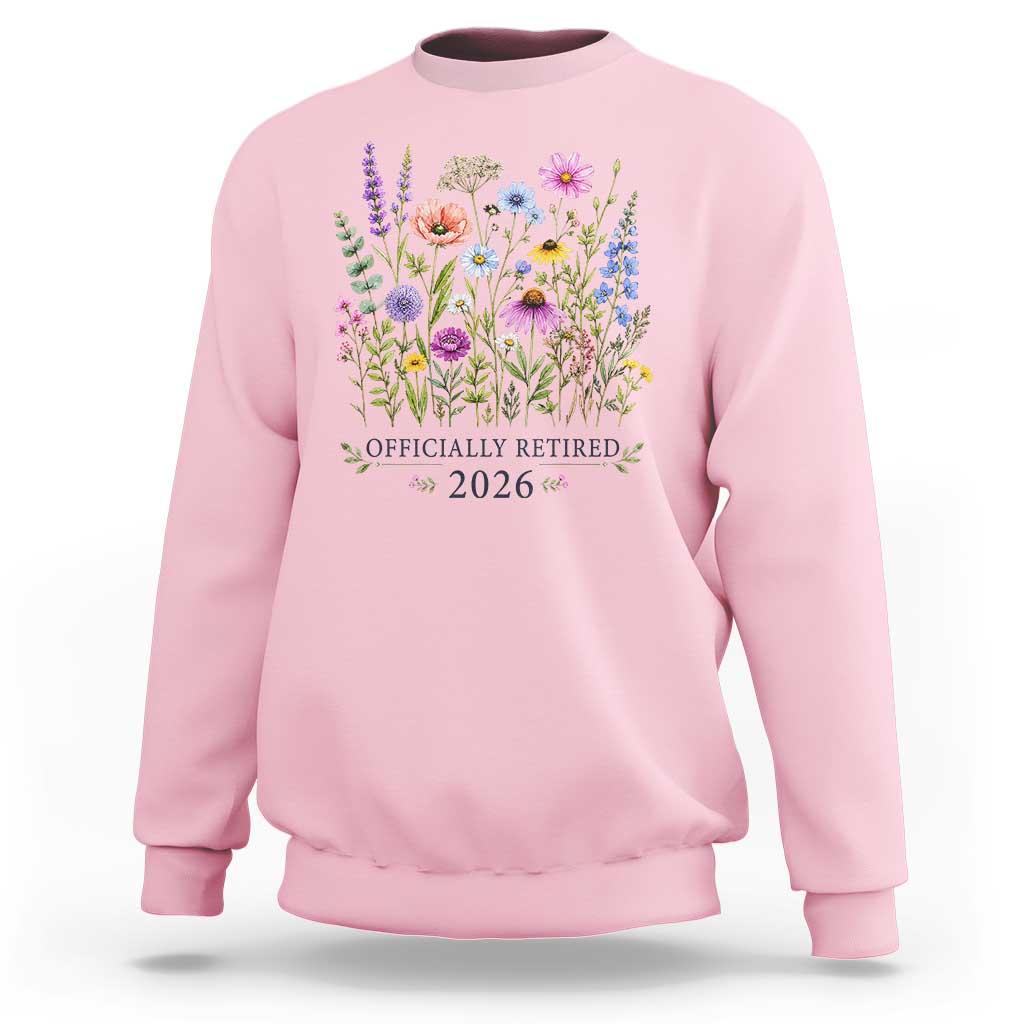 Officially Retired 2026 Wildflowers Botanical Floral Graphic Sweatshirt