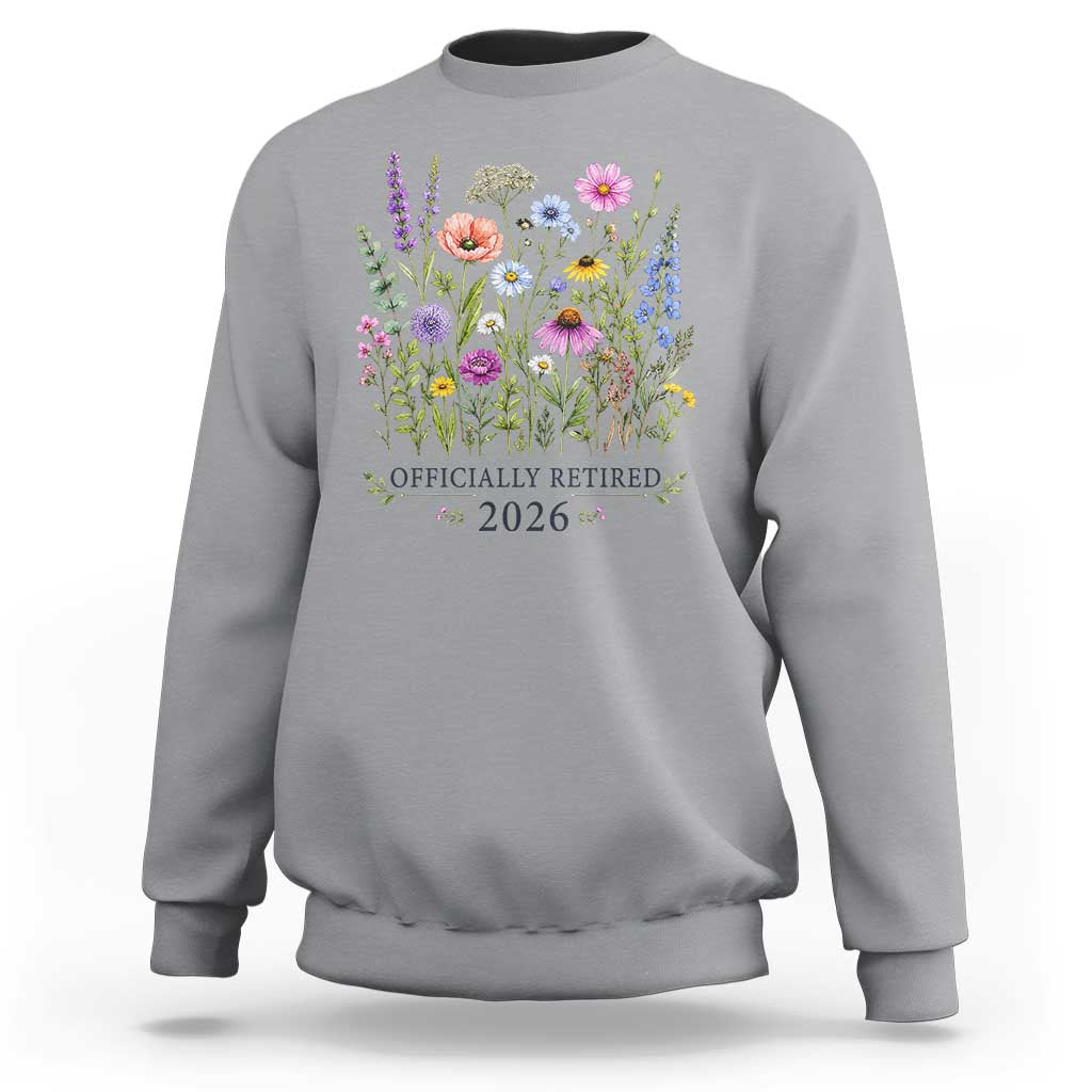Officially Retired 2026 Wildflowers Botanical Floral Graphic Sweatshirt