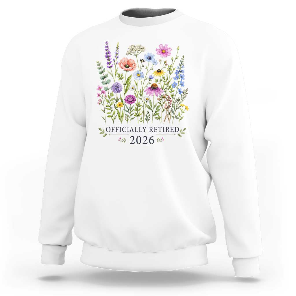 Officially Retired 2026 Wildflowers Botanical Floral Graphic Sweatshirt