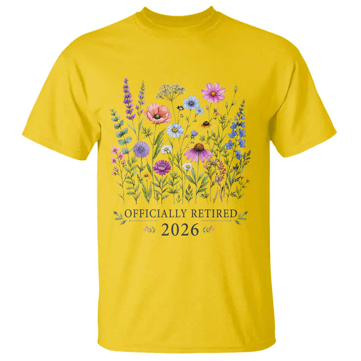 Officially Retired 2026 Wildflowers Botanical Floral Graphic T Shirt