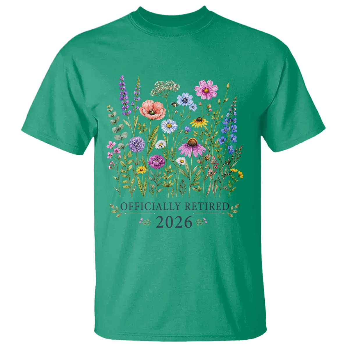 Officially Retired 2026 Wildflowers Botanical Floral Graphic T Shirt
