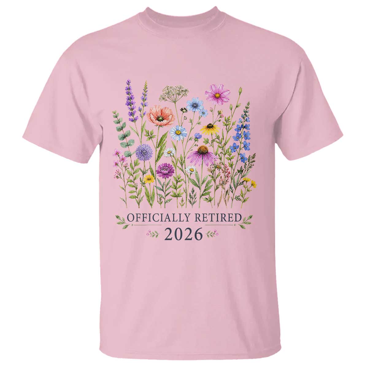 Officially Retired 2026 Wildflowers Botanical Floral Graphic T Shirt