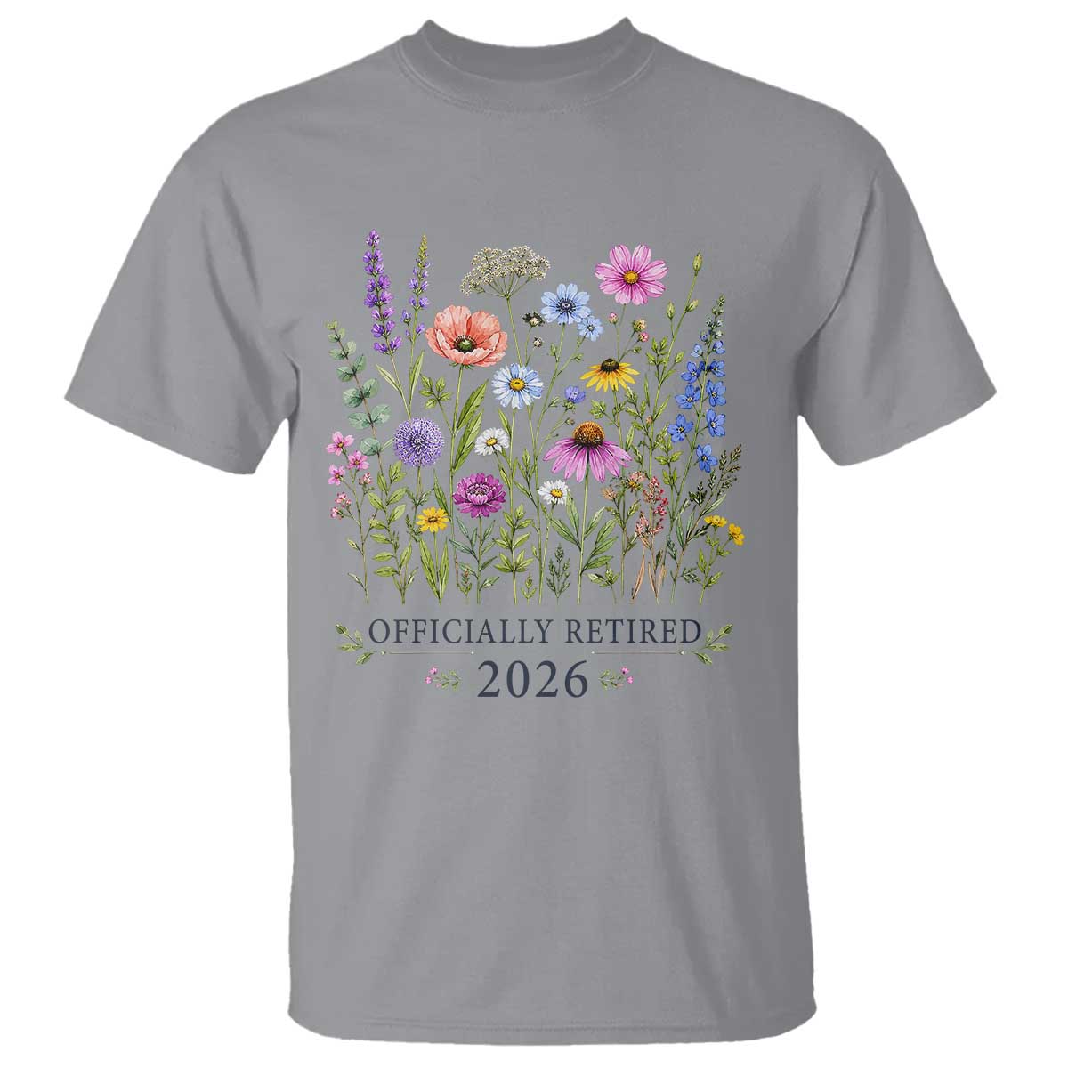 Officially Retired 2026 Wildflowers Botanical Floral Graphic T Shirt