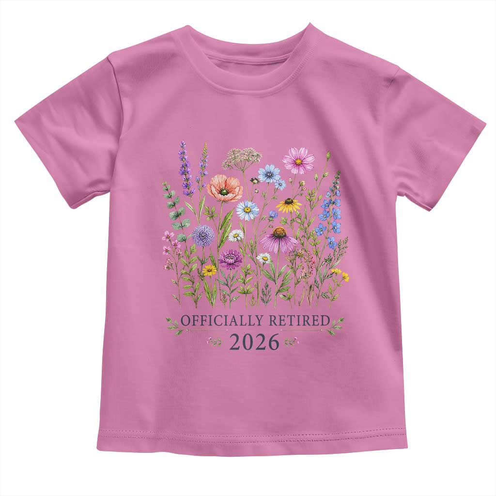 Officially Retired 2026 Wildflowers Botanical Floral Graphic Toddler T Shirt