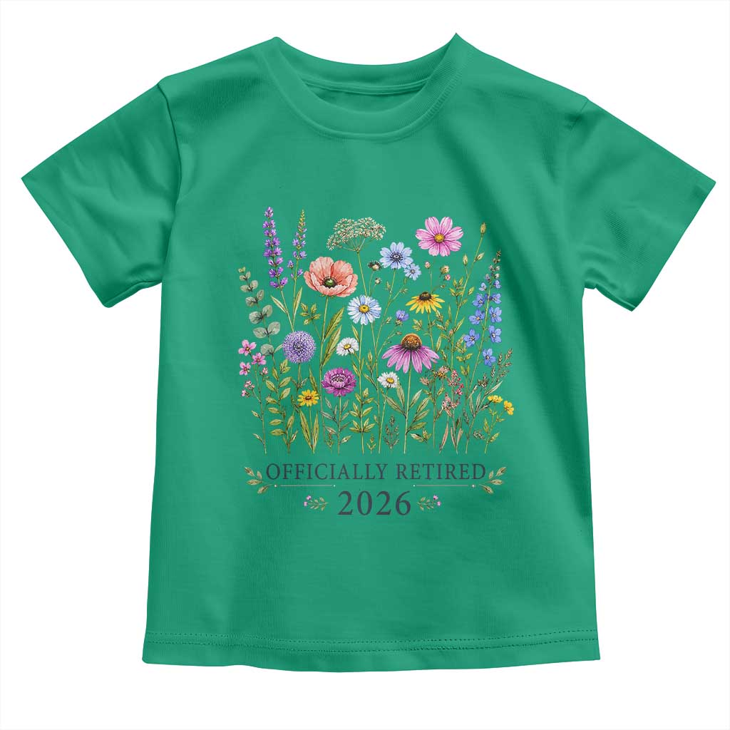 Officially Retired 2026 Wildflowers Botanical Floral Graphic Toddler T Shirt