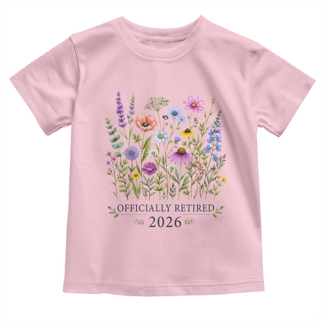 Officially Retired 2026 Wildflowers Botanical Floral Graphic Toddler T Shirt