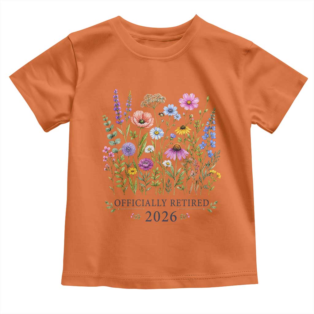 Officially Retired 2026 Wildflowers Botanical Floral Graphic Toddler T Shirt