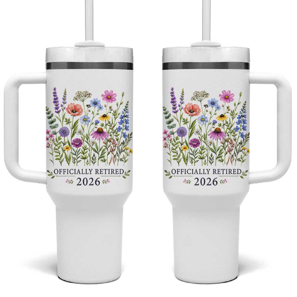 Officially Retired 2026 Wildflowers Botanical Floral Graphic Tumbler With Handle