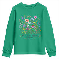Officially Retired 2026 Wildflowers Botanical Floral Graphic Youth Sweatshirt