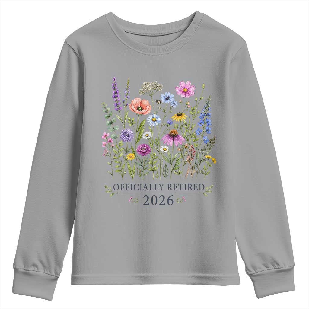 Officially Retired 2026 Wildflowers Botanical Floral Graphic Youth Sweatshirt