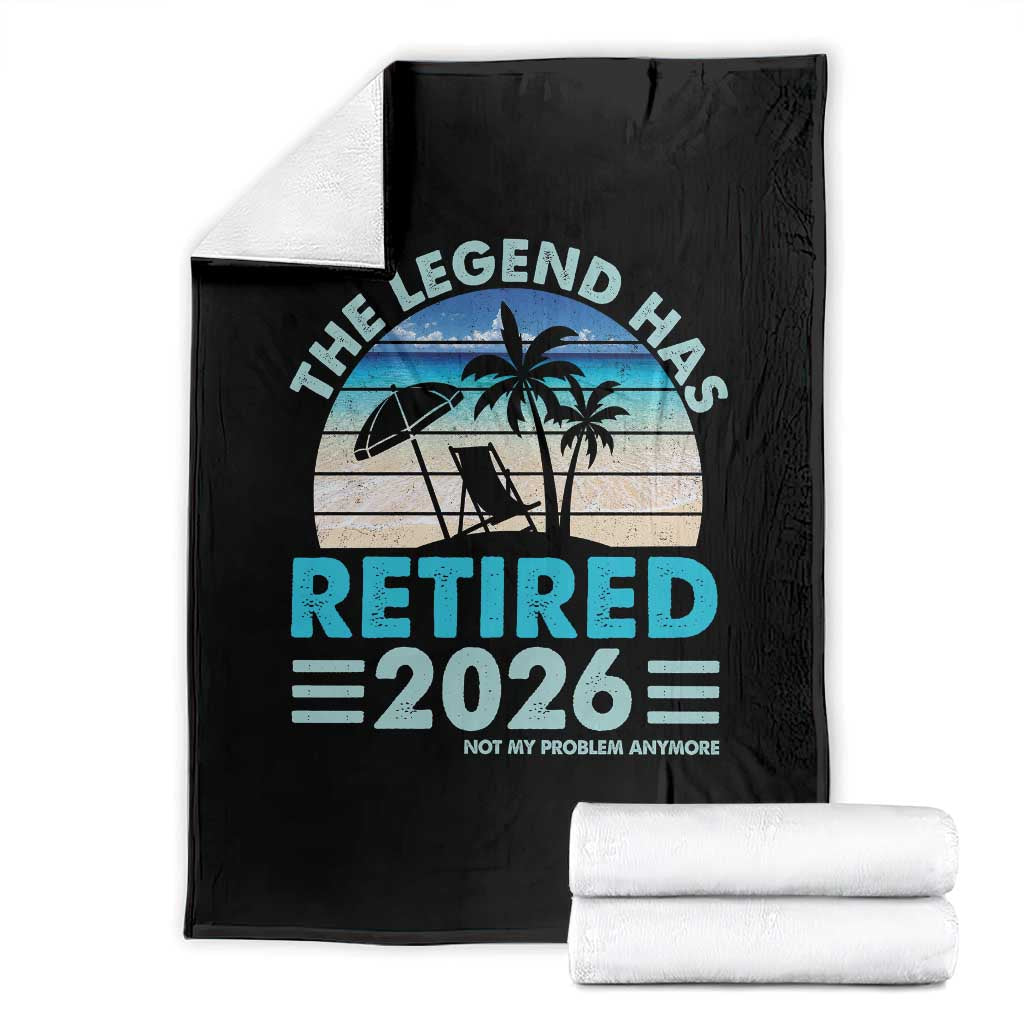 The Legend Has Retired 2026 Throw Blanket Vintage Tropical Beach Sunset Graphic Ocean Vibes