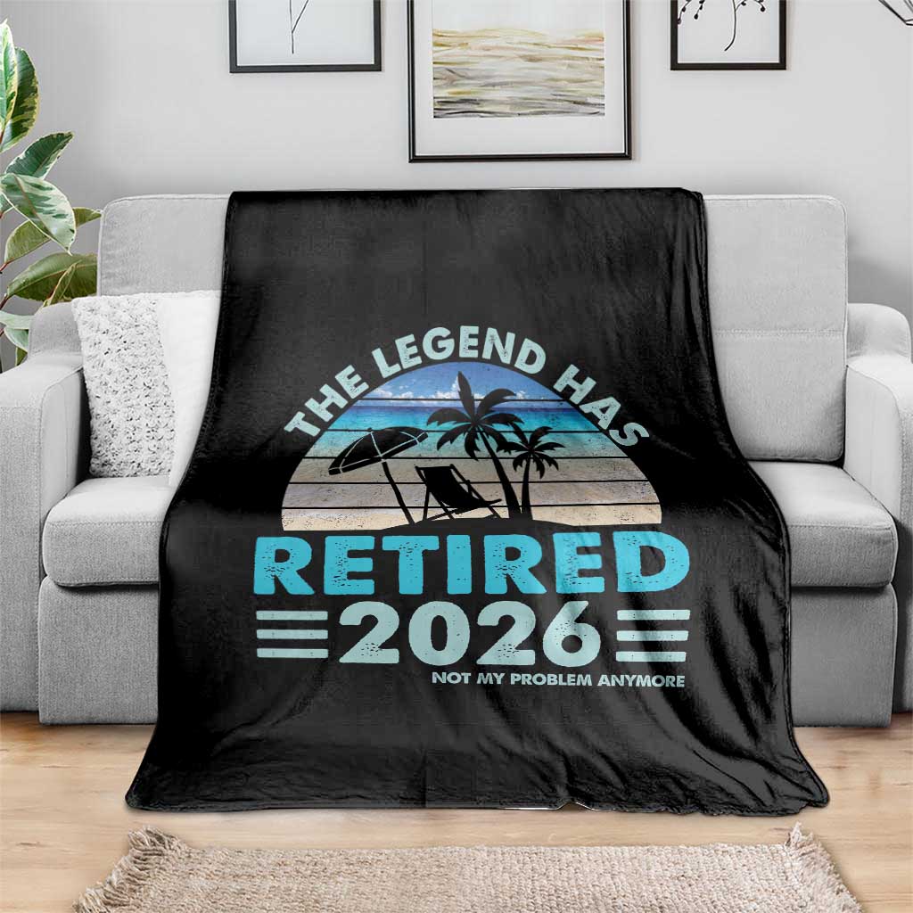 The Legend Has Retired 2026 Throw Blanket Vintage Tropical Beach Sunset Graphic Ocean Vibes