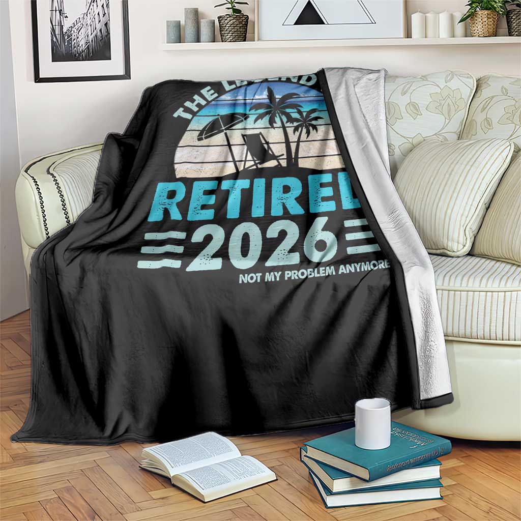 The Legend Has Retired 2026 Throw Blanket Vintage Tropical Beach Sunset Graphic Ocean Vibes