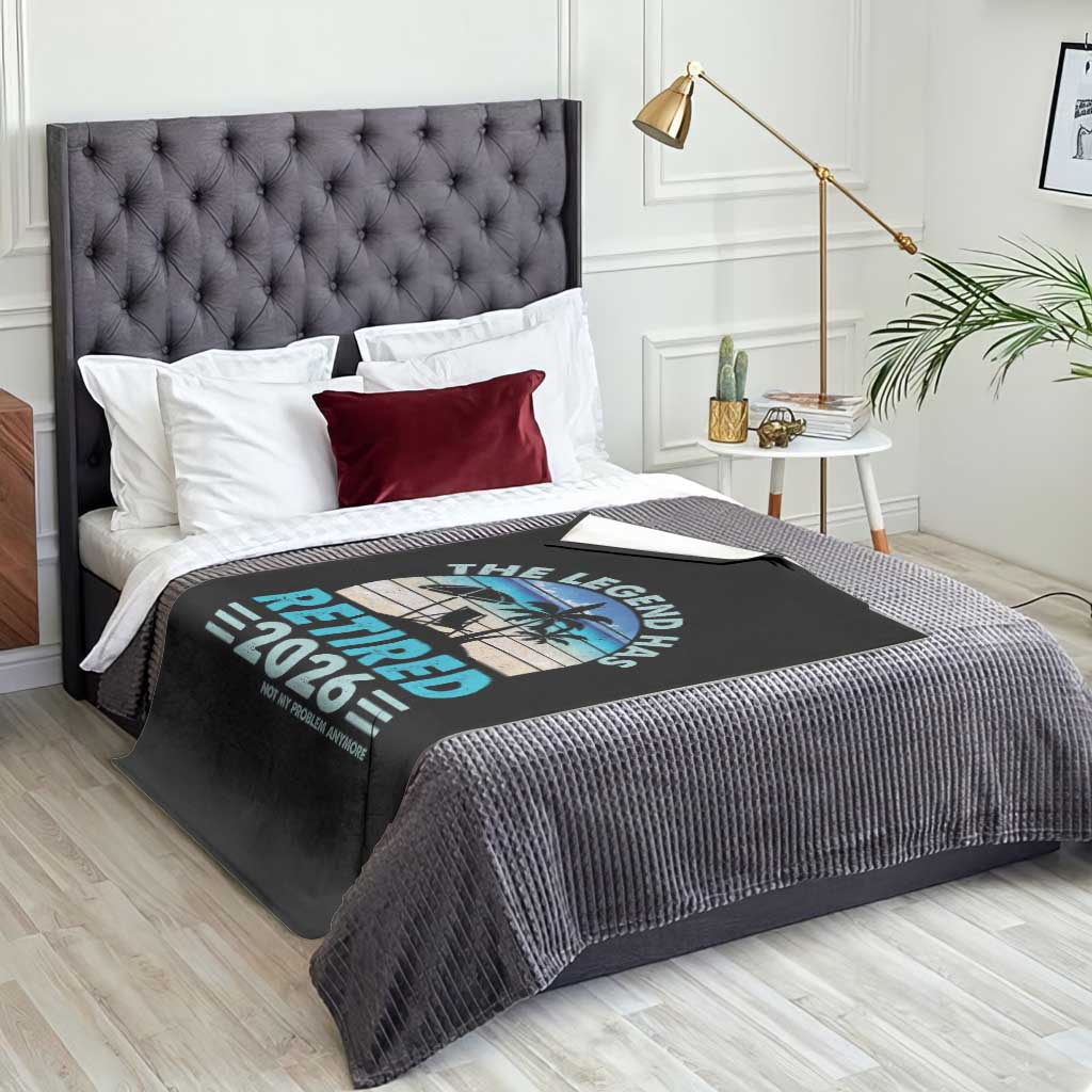 The Legend Has Retired 2026 Throw Blanket Vintage Tropical Beach Sunset Graphic Ocean Vibes