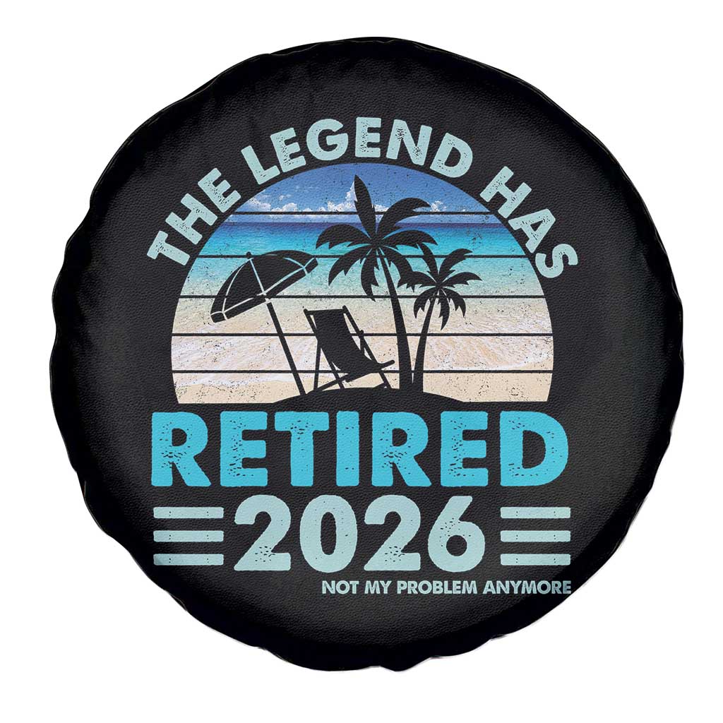 The Legend Has Retired 2026 Spare Tire Cover Vintage Tropical Beach Sunset Graphic Ocean Vibes