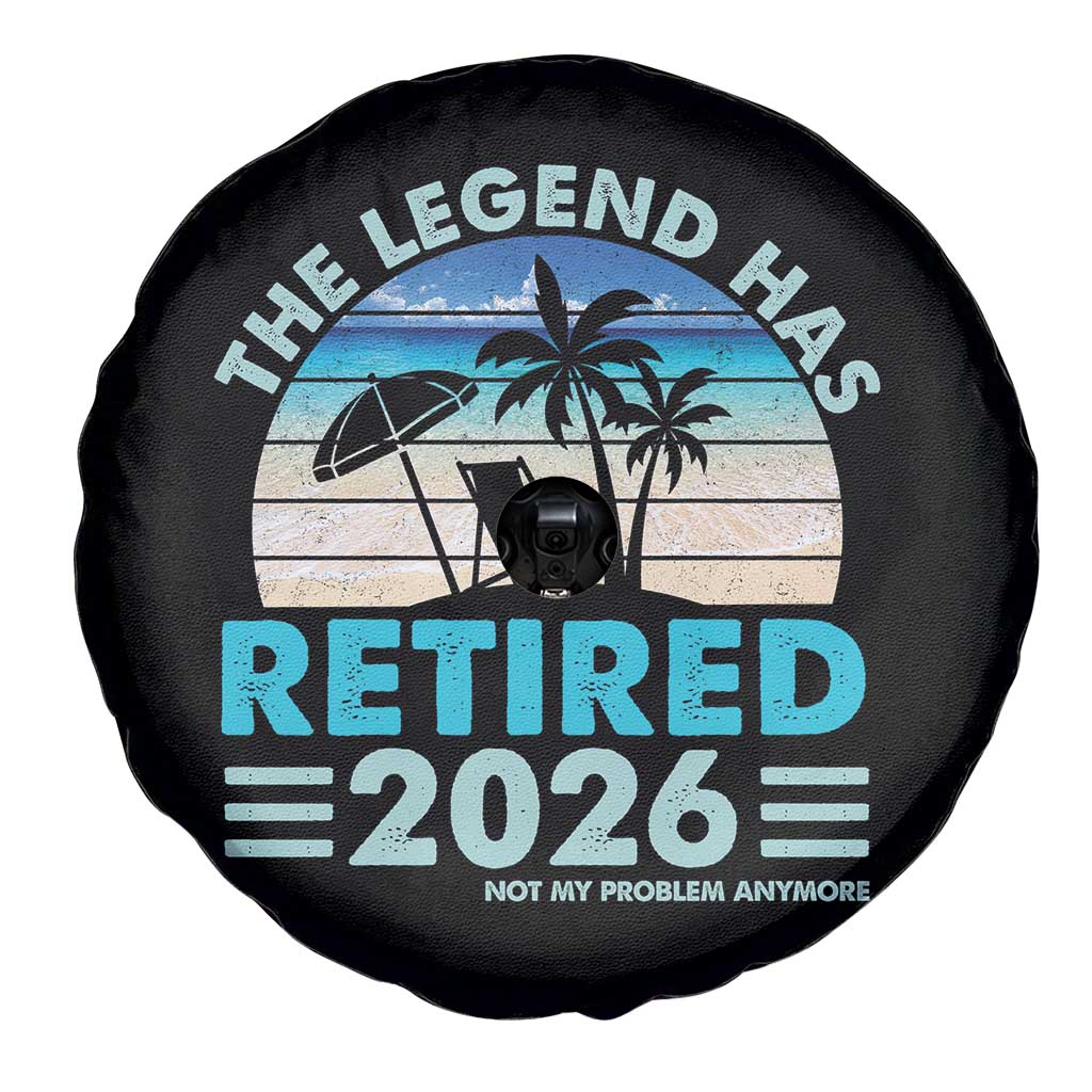 The Legend Has Retired 2026 Spare Tire Cover Vintage Tropical Beach Sunset Graphic Ocean Vibes