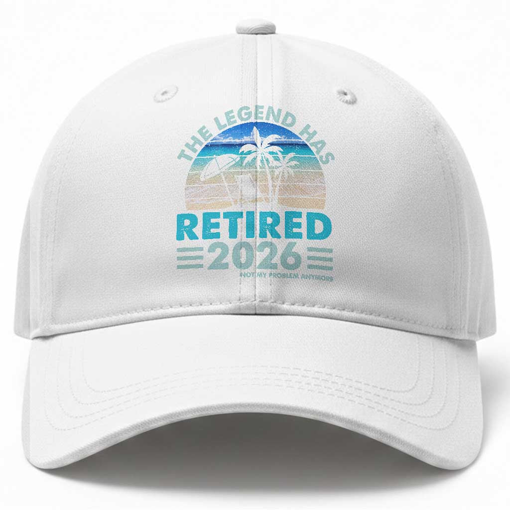 The Legend Has Retired 2026 Baseball Cap Vintage Tropical Beach Sunset Graphic Ocean Vibes